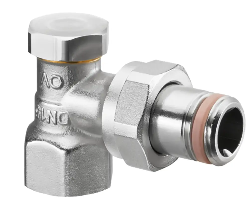 OVENTROP Rücklaufverschraubung Combi 2 Eck, DN 15, G 1/2 AG x Rp 1/2, Messing vernickelt.